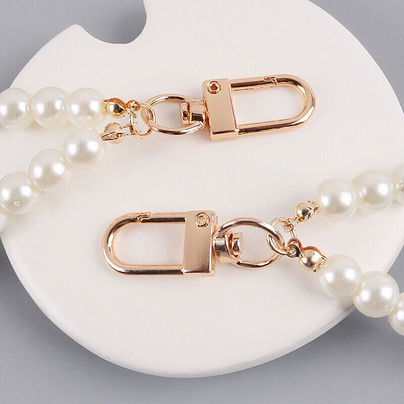 Pearls Beaded Keychains for Women Car Bag Bluetooth Headset Key Rings Pendant