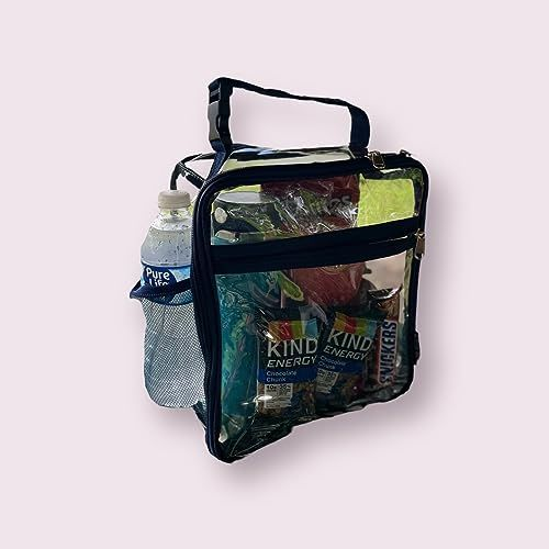 A.TO.Z.MONS Clear Lunch Bag, Box transparent bag Stadium Black