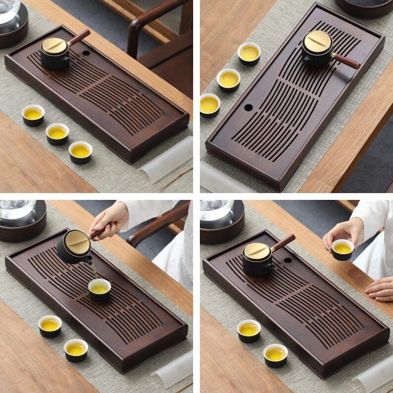 Chinese Wooden Tea Tray With Water Storage|Gong Fu Tea Tray