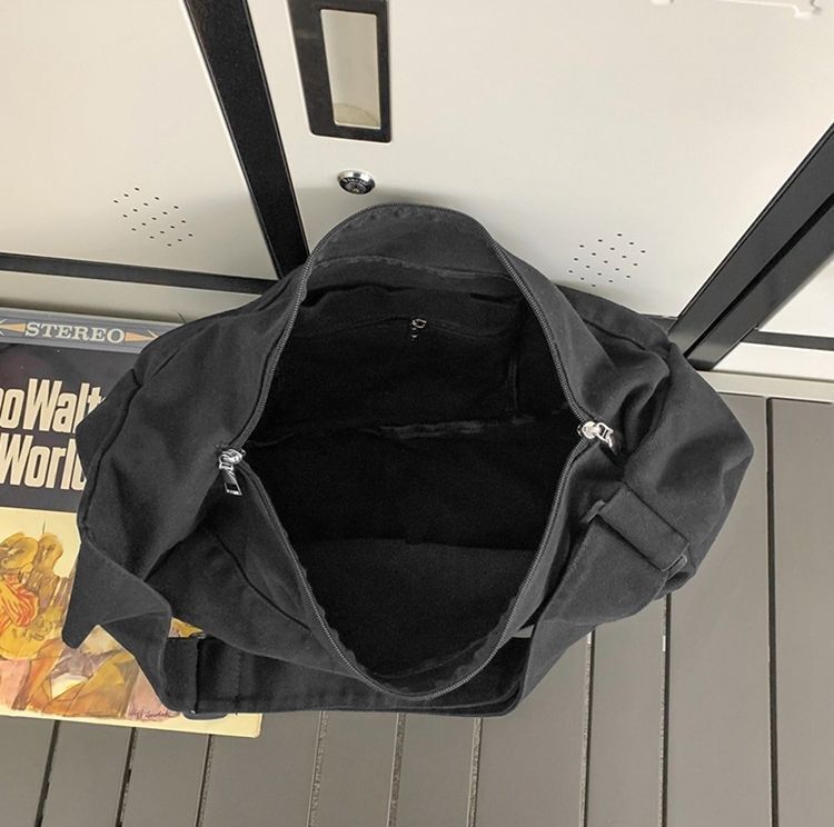 Canvas Fabric Grunge Big Soft Slouchy Hobo Bag Laptop Weekender Side Shoulder