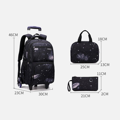 School Bag Wheels School Backpack Wheeled Bag Students Bags Boys Travel Luggage