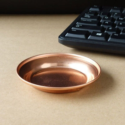 Mini Decorative Tray Copper Dish Buddhist Bowl Meditation Plate Supplies 8x1.2cm