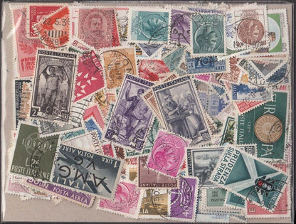Early Years Italian Post Stamps Paper No Repeat Marked Postage Collections 48Pcs