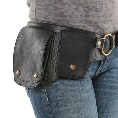 Men Women Medieval Steampunk Pu Leather Hip Belt Bag Pocket Waist Bag