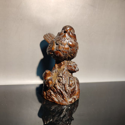A Pair Wooden Bird Carving Decorative Sculpture Home Decor Boxwood Gift Room Art