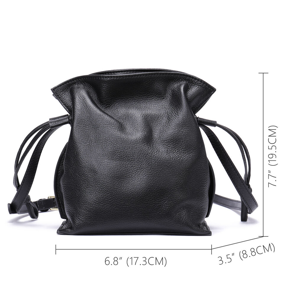 New Designer Women's Cow Leather Drawstring Lucky Bag Sling Shoulder Bucket bag