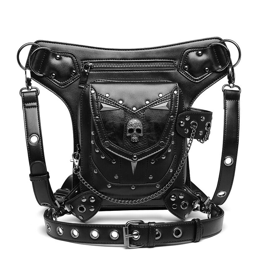 Lady's Leather Leg Drop Belt Bag Punk Motorcycle Bag Thigh Hip Waist Fanny Pack