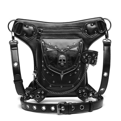 Lady's Leather Leg Drop Belt Bag Punk Motorcycle Bag Thigh Hip Waist Fanny Pack