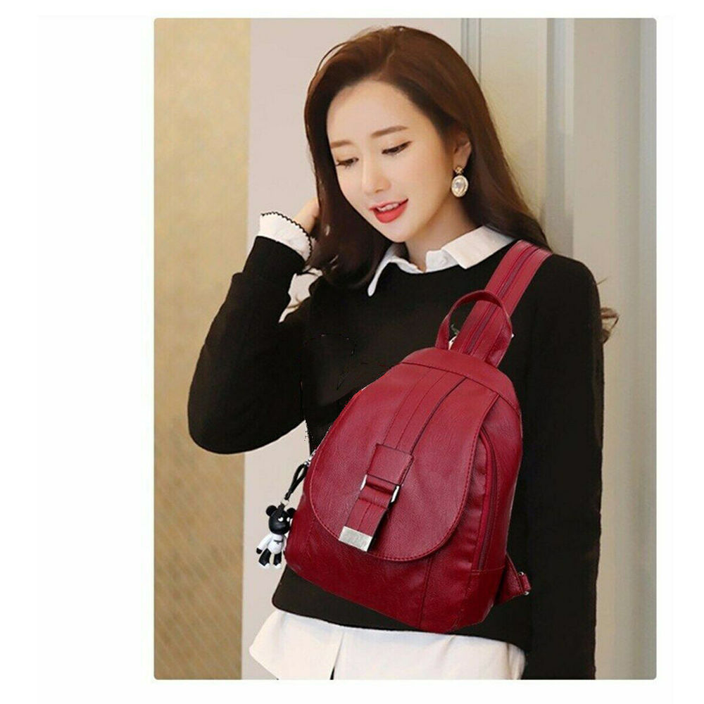 Women's Ladies PU Leather Backpack Travel Handbag Satchel Rucksack Shoulder Bag
