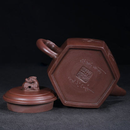 Vintage Chinese Yixing Purple Clay Teapot Zisha Ceremony Collection Calligraphy