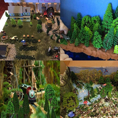 Miniature Tree Model 20Pcs Plastic Train Railroad Layout Scenery Landscape Decor