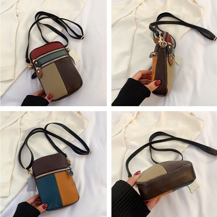 100% Genuine Leather Crossbody Bags Colorful (Random) Women's Sling Shoulder Bag