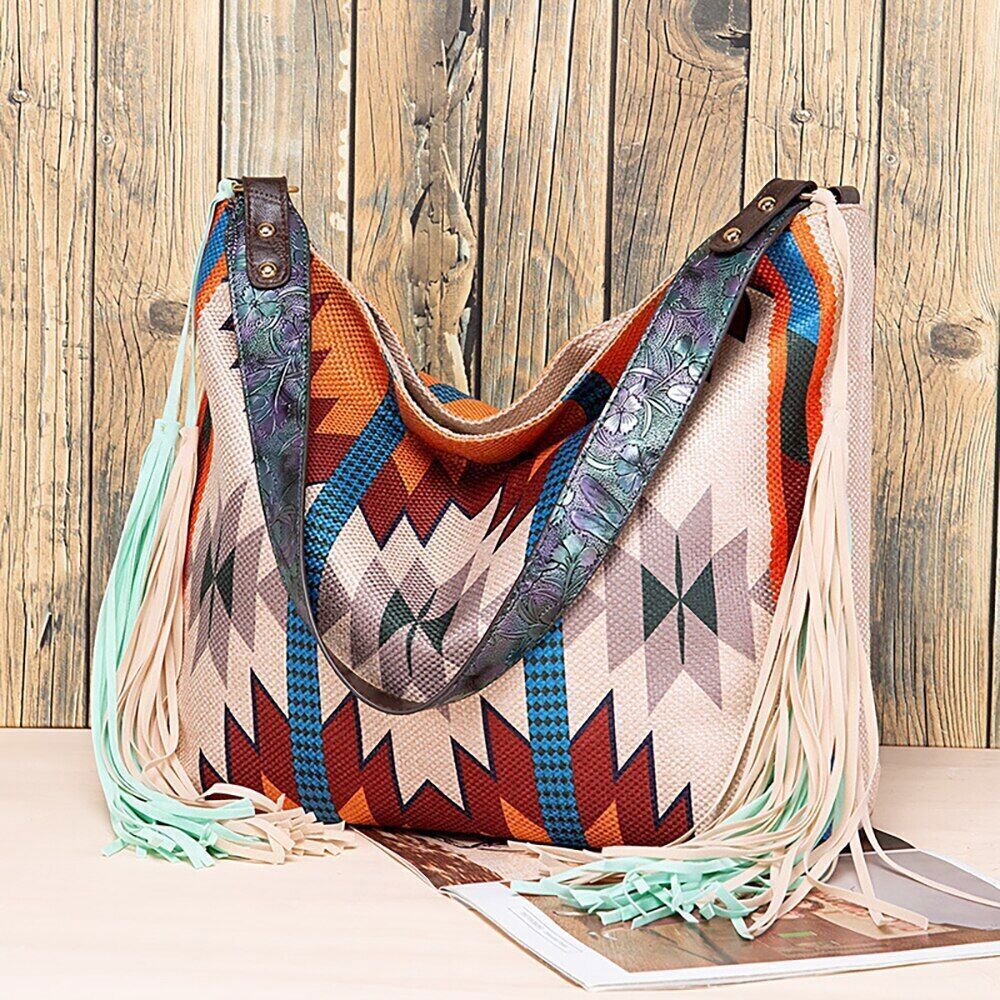 2023 New Fashion Woman Bags Women's Beach One-shoulder Carry Canvas Ethnic Style