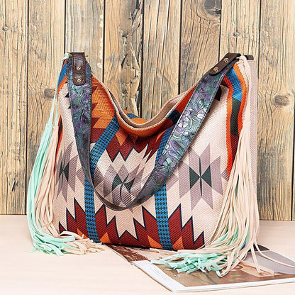 2023 New Fashion Woman Bags Women's Beach One-shoulder Carry Canvas Ethnic Style