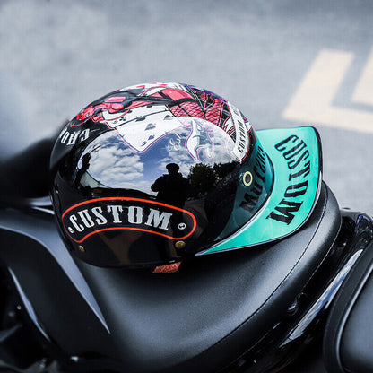 Motorcycle Half Helmet Motorcycle Helmet Baseball Cap Multi-Color Retro Helmet
