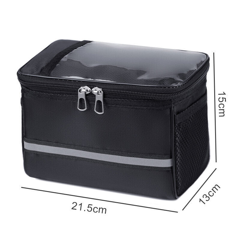 Bicycle Handlebar Basket Bag Waterproof Bike Reflective Front Pannier Tube Bag