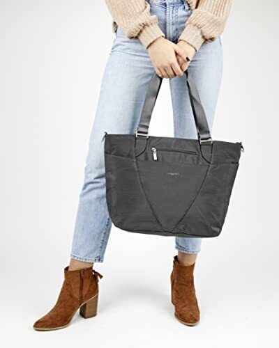 Baggallini womens Travel Avenue Tote, Charcoal, One Size US Size, Charcoal