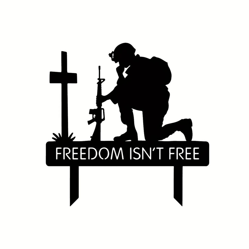 Freedom Is Not Free Yard Stakes Military Gifts Soldiers Iron Memorial Stakes