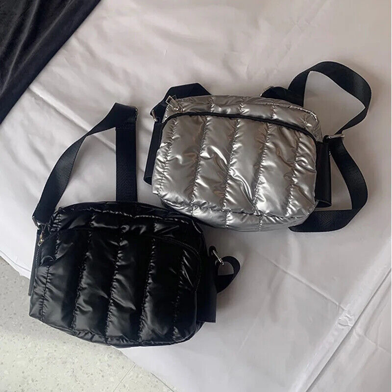 Space Shoulder Bags Women Winter Crossbody Down Bag Handbag Shoulder Pack