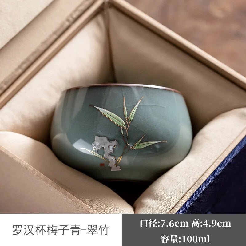 Guan Kiln Iron Tire Ceramic Tea Cup Cup TeaCups Gracked Glaze Split Ice Tea Gift