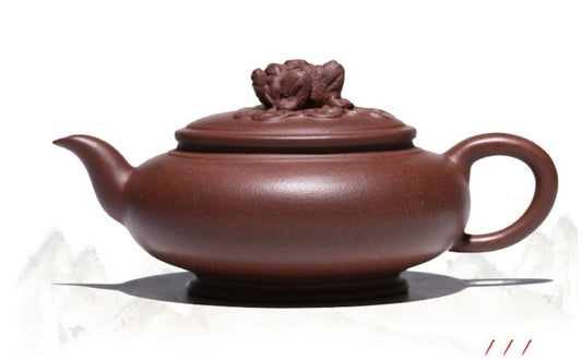 280cc China Yixing Handmade Zisand Medium HD Clay Teapot Zhao Cai Hu Teapot-