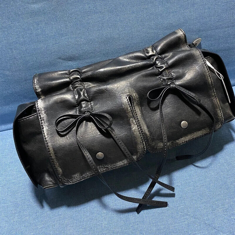 Drawstring Bow Bags Women Handbags Purses Pleated Shoulder Cross