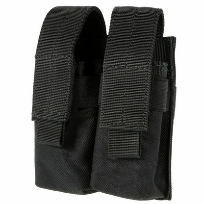 9mm Tactical Double Magazine Pouch Flashlight Holder Hunting Waist Belt Mag Bag