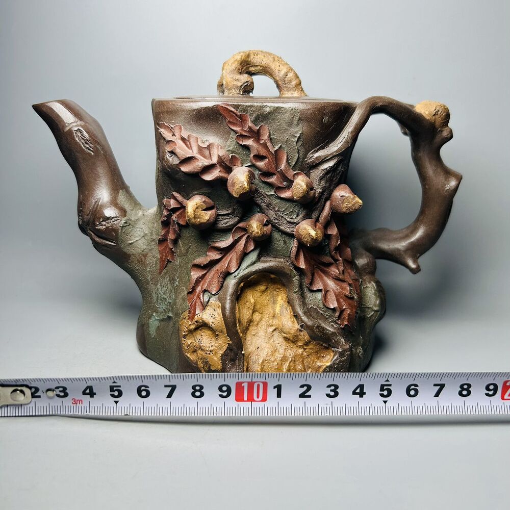 Vintage Chinese Yixing Purple Clay Teapot Zisha Ceremony Ceramic Peach Teaware