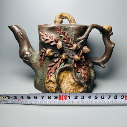 Vintage Chinese Yixing Purple Clay Teapot Zisha Ceremony Ceramic Peach Teaware