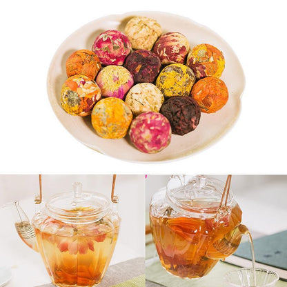 2Pcs Handmade Yunnan Tea Ball Flower Scented Jasmine Osmanthus Lily Rose Tea