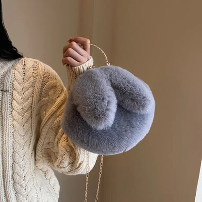 Cross Body Bag Women Chain Single Shoulder Bag Ball Shape Winter