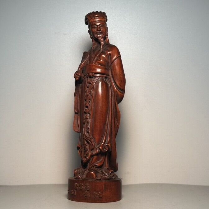 Chinese Boxwood Carved Figure Statue Ornaments Wooden Figurine Artwork Collector