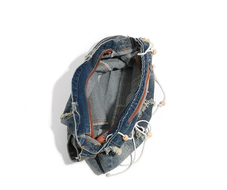 Washed Denim Jeans Totes Women Shoulder Bags Student Shopping Bag Handbags