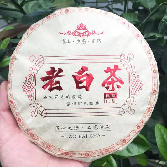 350g High Mountain Old White Tea Fuding Organic White Tea Cake Shoumei White Tea