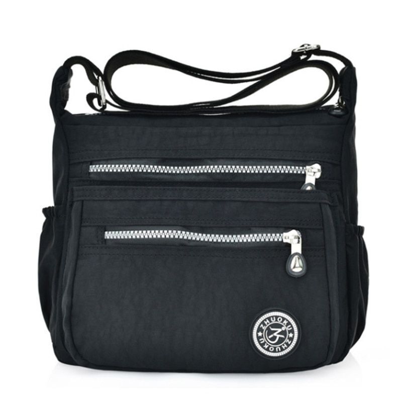 Tote Nylon Shoulder Bags Polyester Fashion Solid Zipper Travel Crossbody Bag 1PC