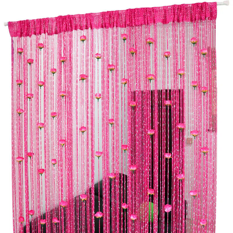 Door String Curtain French Window Thread Rope Left And Right Biparting 200x100cm