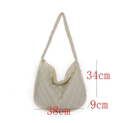 Large Puffy Shoulder Bag Crossbody Purse Down Soft Warm Puff Tote Bag Polyester