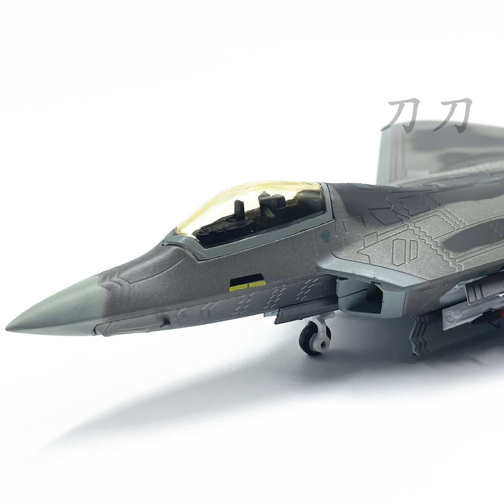 1:100 Us F-22 Stealth Fighter Raptor Missile Mode Alloy Aircraft Model