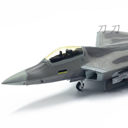 1:100 Us F-22 Stealth Fighter Raptor Missile Mode Alloy Aircraft Model