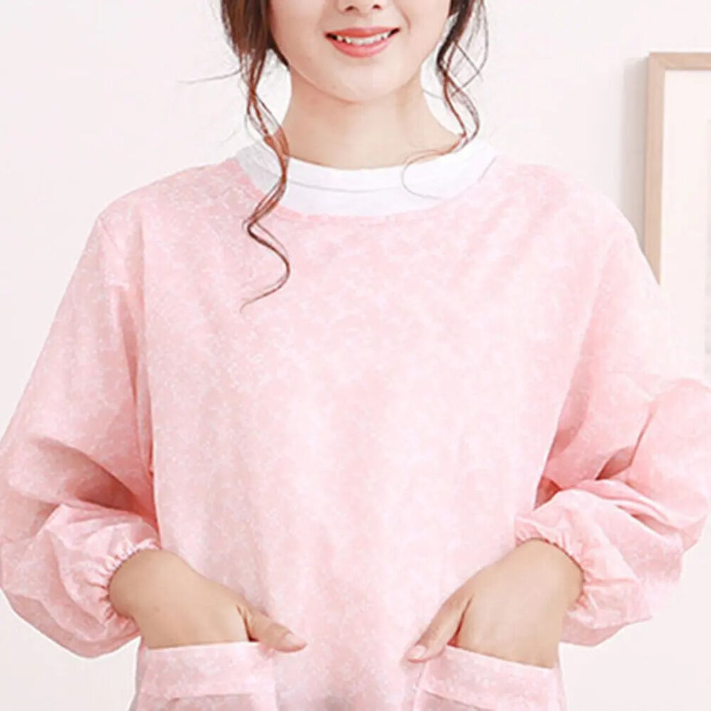Aprons PVC Waterproof Fashion Home Kitchen Long-Sleeved Adult Unisex Smock Wears
