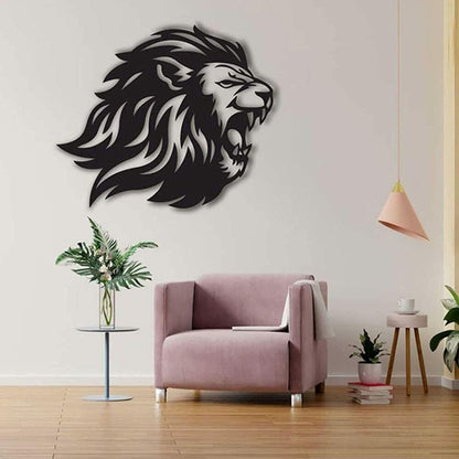 Lion King Metal Silhouette, Metal Wall Art Sculpture, Lion Wall Logo