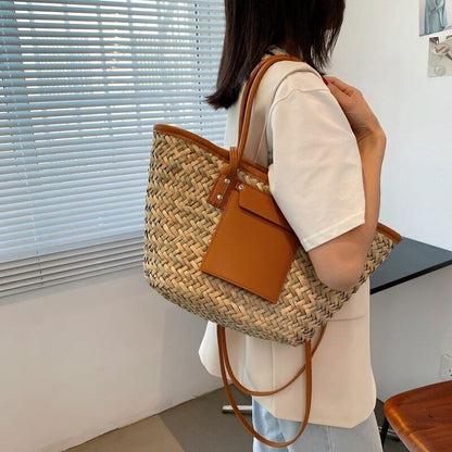 Women Woven Shoulder Crossbody Bag Woman Summer Beach Bag Big