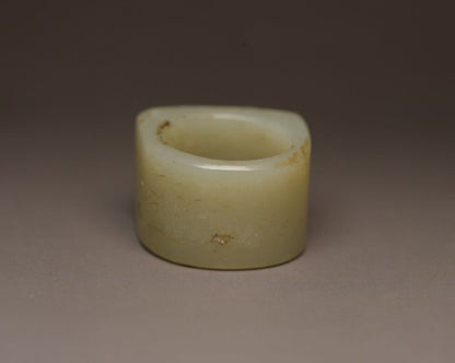 Chinese Hetian Jade Carved Nice Unique Sculpture Collector Thumb Ring Jewelry