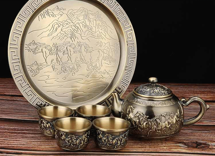 High grade retro bronze tea set creative kungfu tea set 002#