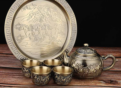 High grade retro bronze tea set creative kungfu tea set 002#