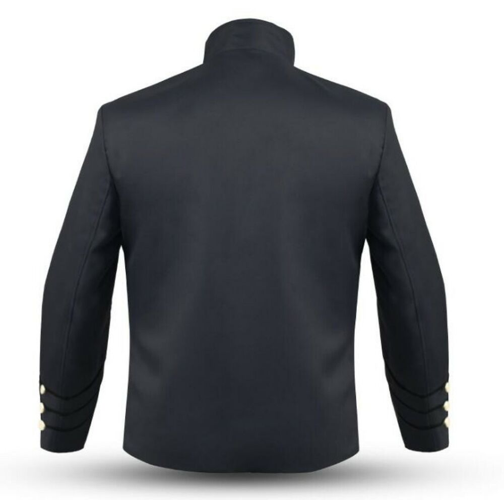 Men's Gothic Steampunk Blazer Jacket Stand Collar Long sleeve Slim Fit Cosplay