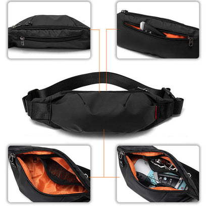 Men's Sling Backpack Oxford Waterproof Outdoor Crossbody Bag Daypack Waist Pack