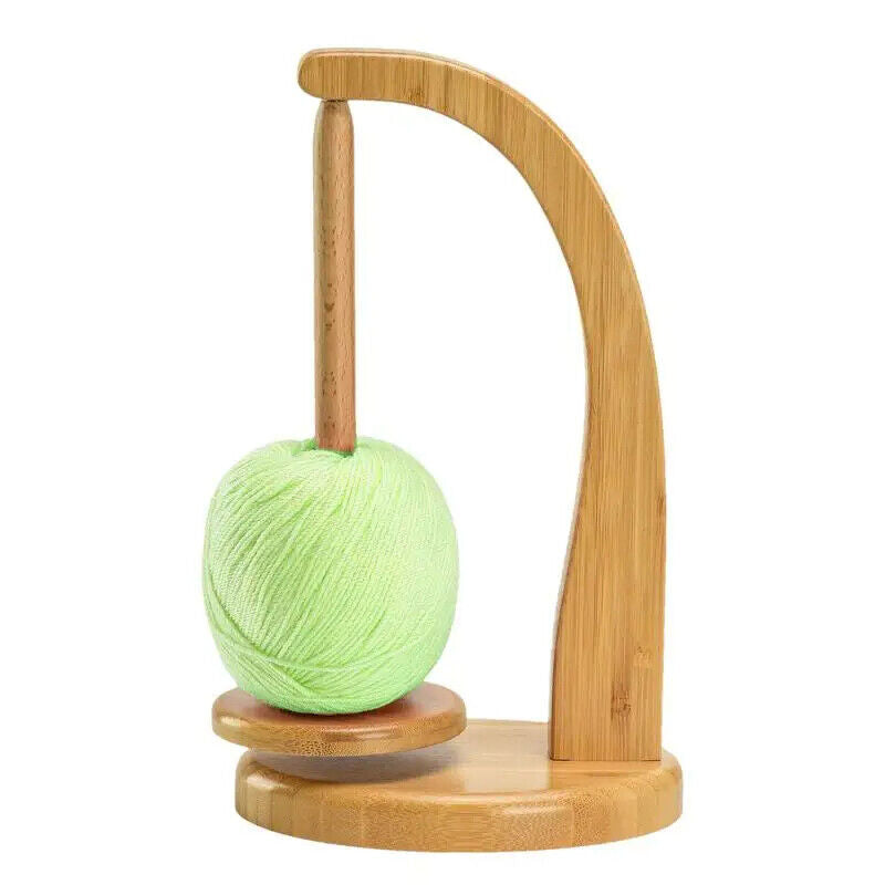 Crochet Yarn Holder Wooden Ball Winder Rotating Magnetic Spinning Knitting Tools