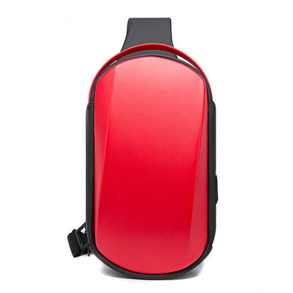 Unisex Sling Backpack Oxford cloth Waterproof Crossbody Bag USB Port Sport Bags
