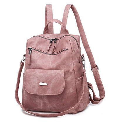 Women's Backpack Fashion Leather Large Multi-pocket Travel Rucksack Shoulder Bag